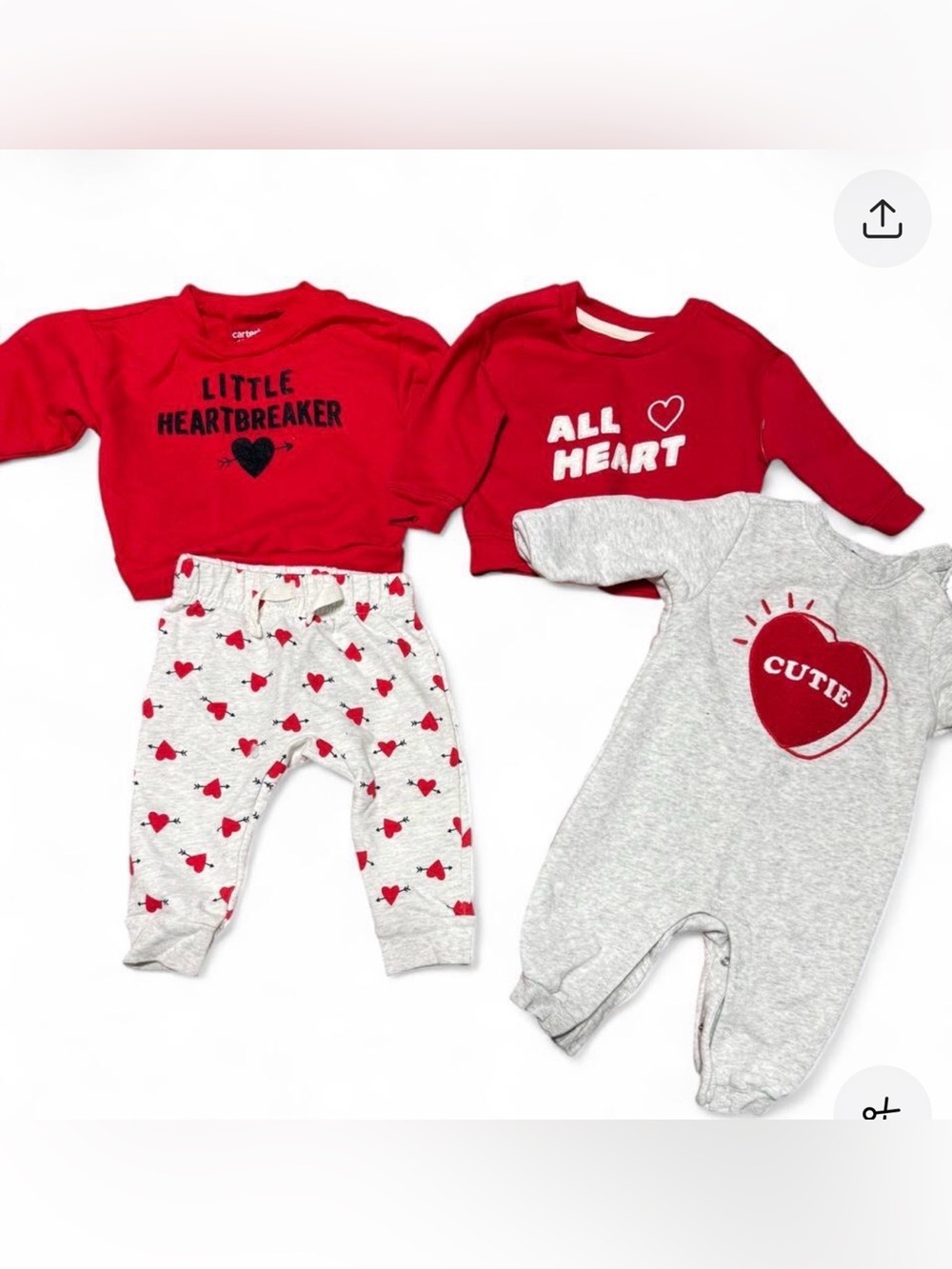 Carter's Red and Old Navy  Gray Heart Set Little Heartbreaker'